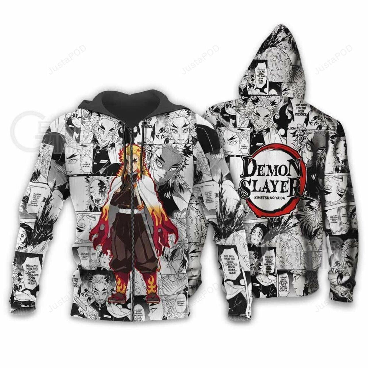 Kyojuro Rengoku Demon Slayer Anime Mix Manga Kimetsu No Yaiba 3d All Over Print Hoodie