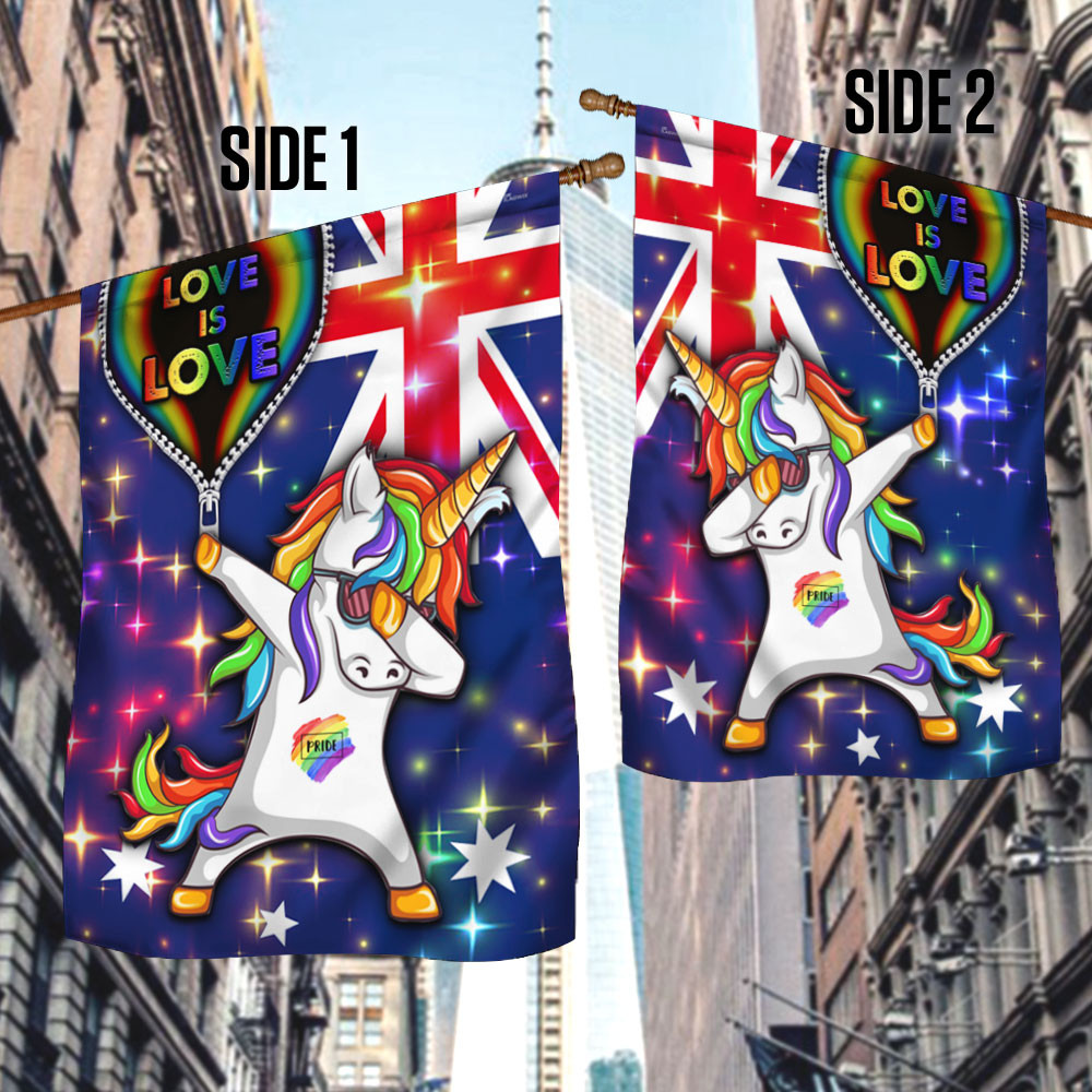 LGBT Australian Flag Unicorn Love Is Love Diversity Flag Pride Gay Pride Lesbian Flag