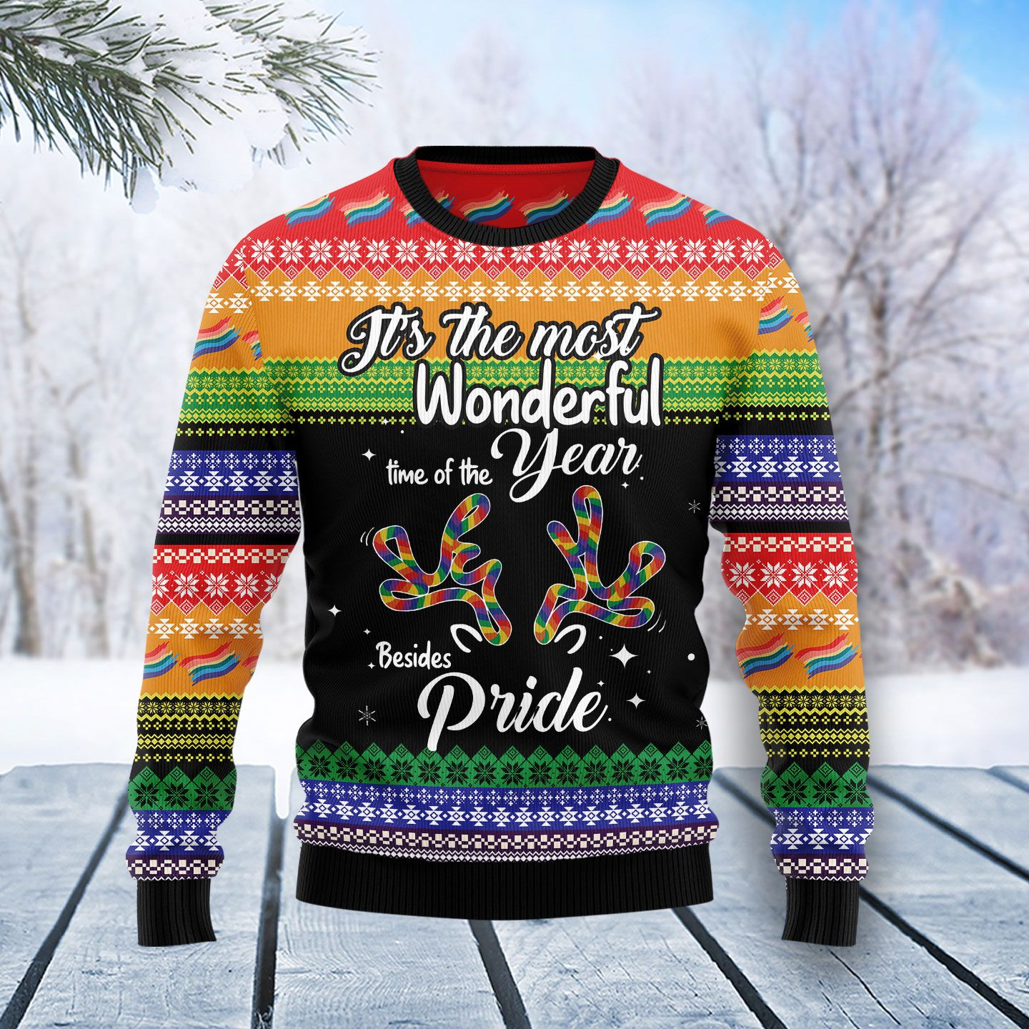 LGBT Beside Pride Ugly Christmas Sweater Ugly Sweater For Men Women