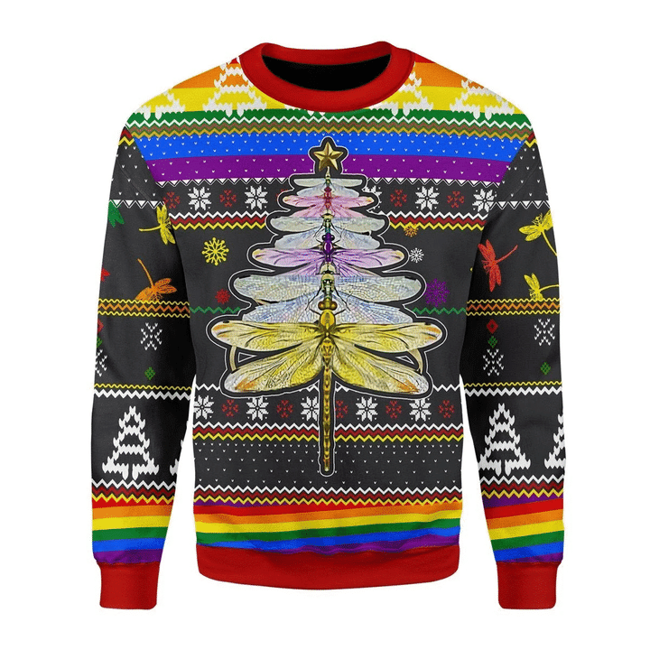 LGBT Dragonfly Ugly Christmas Sweater Ugly Sweater For Men Women