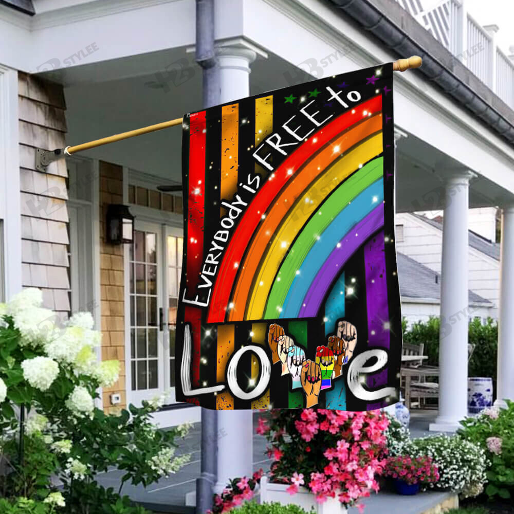 LGBT Flag  Everybody Is Free To Lov Garden Flag House Flag