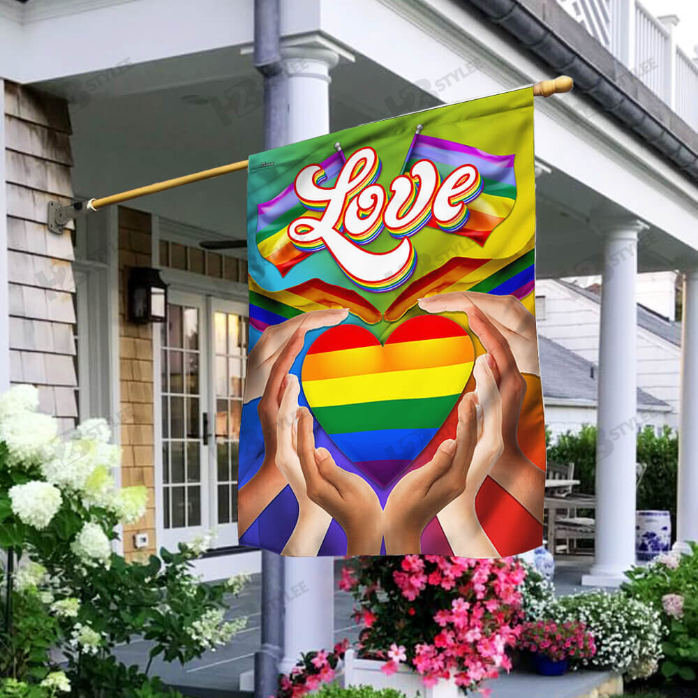 LGBT Flag  Hand Together Garden Flag House Flag