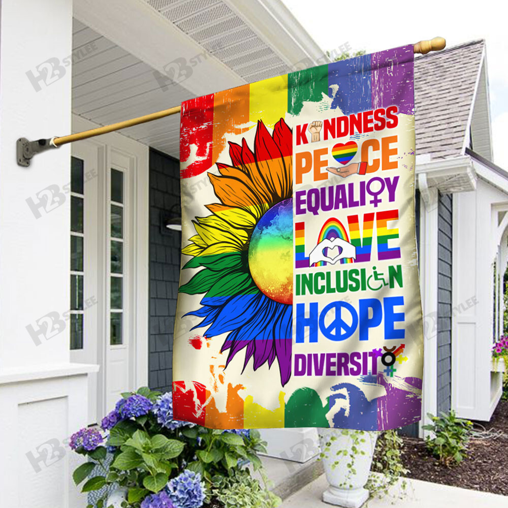 LGBT Flag Kindness Peace Equality  Garden Flag House Flag