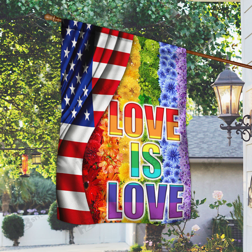 LGBT Flowers Flag Love is Love Garden Flag House Flag
