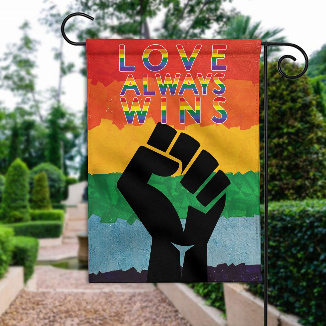 LGBT Garden Flag Love Always Wins Rainbow LGBT Flag Pride Month Garden Decor LGBT Gay Lesbian Bi Trans party gift lGBT House Flag