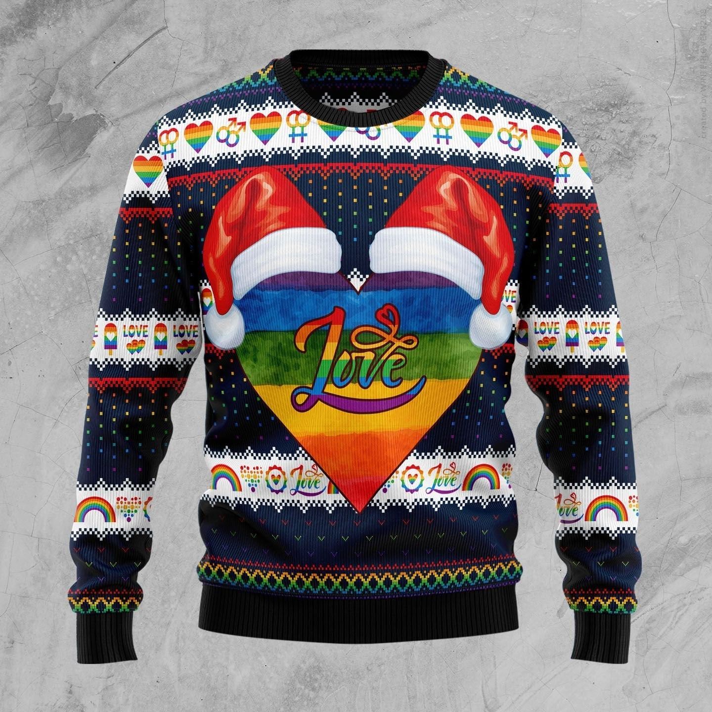 LGBT Heart Ugly Christmas Sweater Ugly Sweater For Men Women
