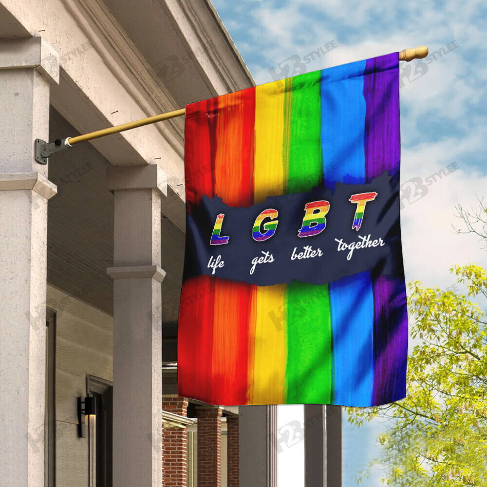 LGBT Life Gets Better Together Garden Flag House Flag