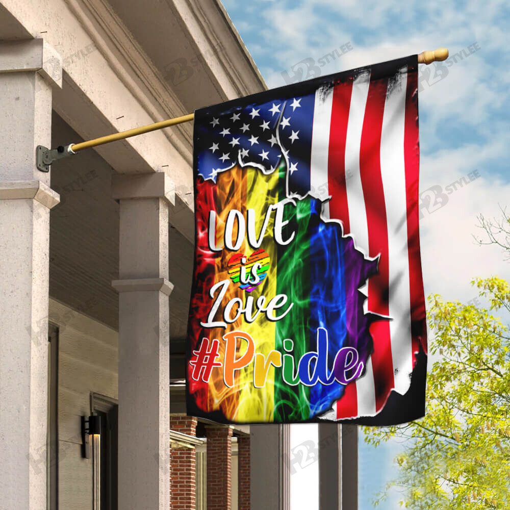 LGBT Love Is Love American US Pride Flag Garden Flag House Flag