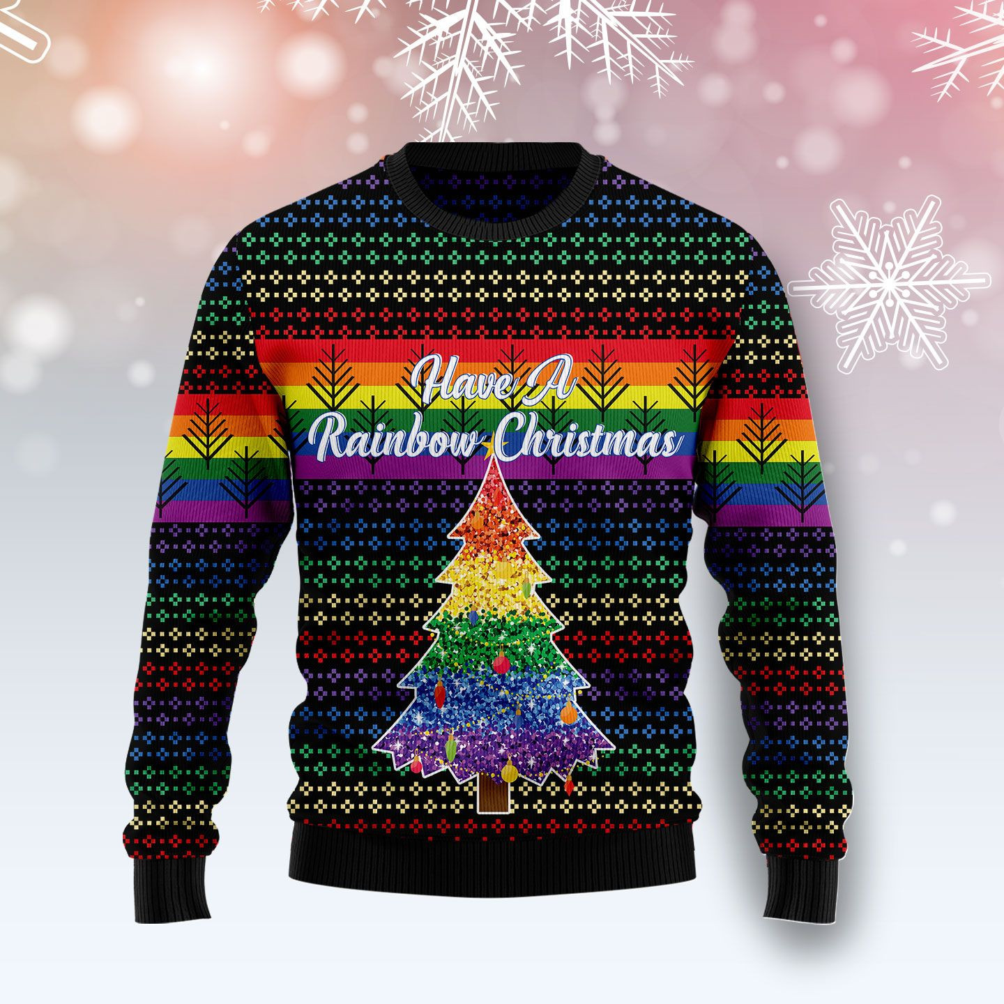 LGBT Rainbow Ugly Christmas Sweater Ugly Sweater For Men Women