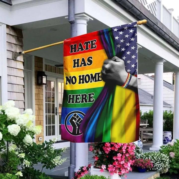 LGBT Rainbown Pride Hate Has No Home Here Garden Flag House Flag