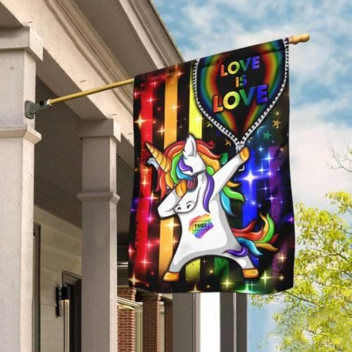 LGBT Unicorn Rainbow Flag Love Is Love Garden Flag House Flag