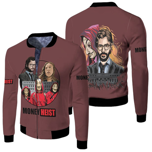 La Casa De Papel Money Heist Professor Raquel Murillo Fleece Bomber Jacket