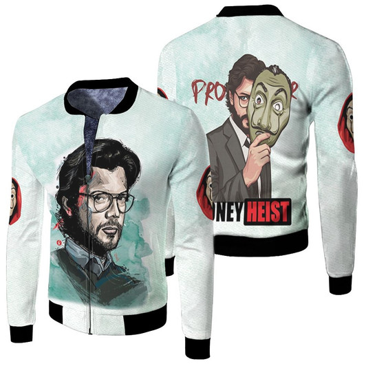 La Casa De Papel Money Heist Professor The Best Leader Fleece Bomber Jacket