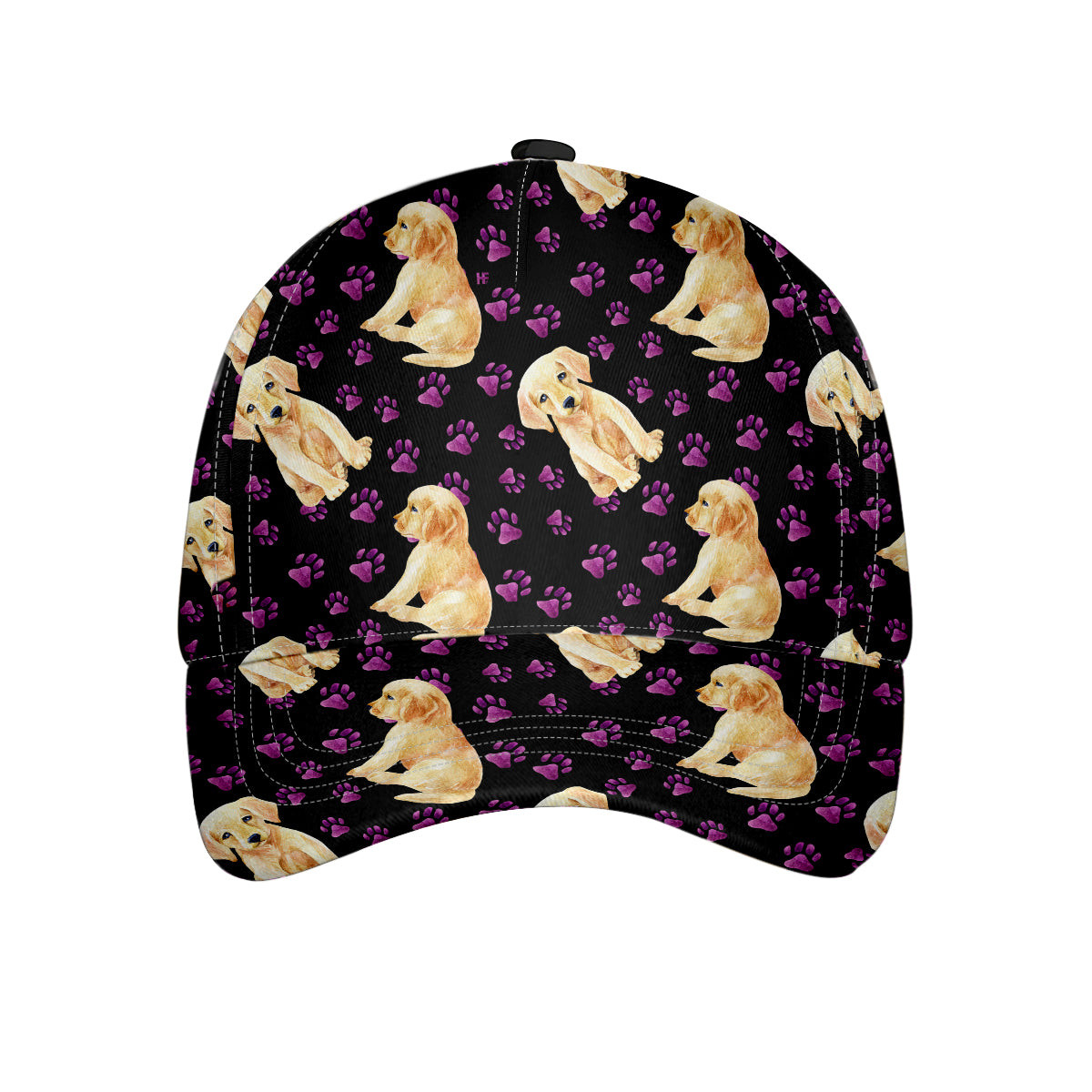 Labrador Fabric Puppies On Black Classic Cap