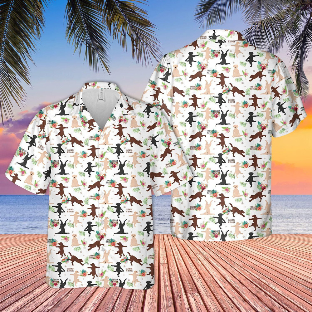 Labrador Retriever Dog Lovers Funny Aloha Hawaiian Shirt Colorful Short Sleeve Summer Beach Casual Shirt For Men And Women