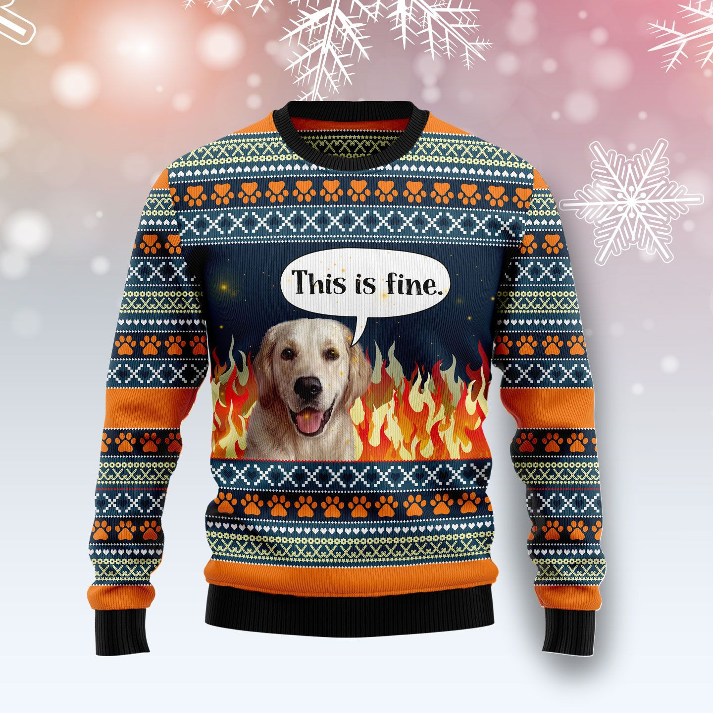 Labrador Retriever Fire Ugly Christmas Sweater Ugly Sweater For Men Women