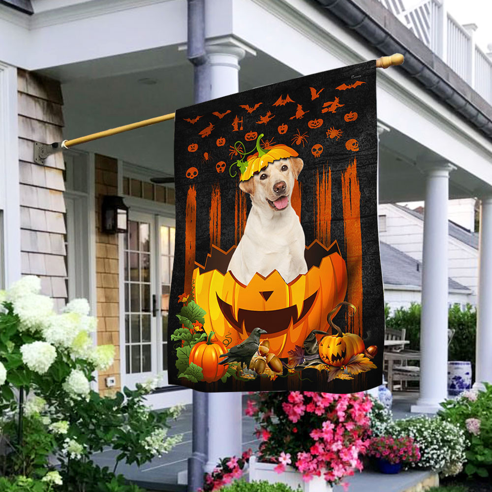 Labrador Retriever Halloween Flag Pumpkin Decor Halloween Outdoor Decor Fall Yard House Decoration
