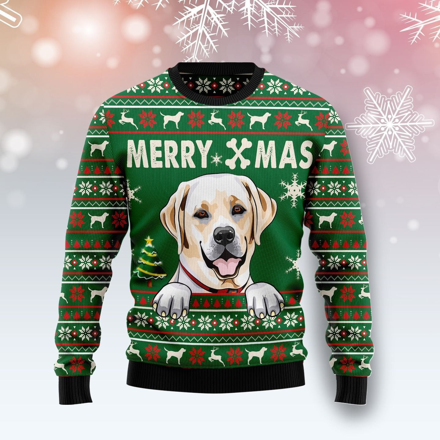 Labrador Retriever Merry Xmas Ugly Christmas Sweater Ugly Sweater For Men Women