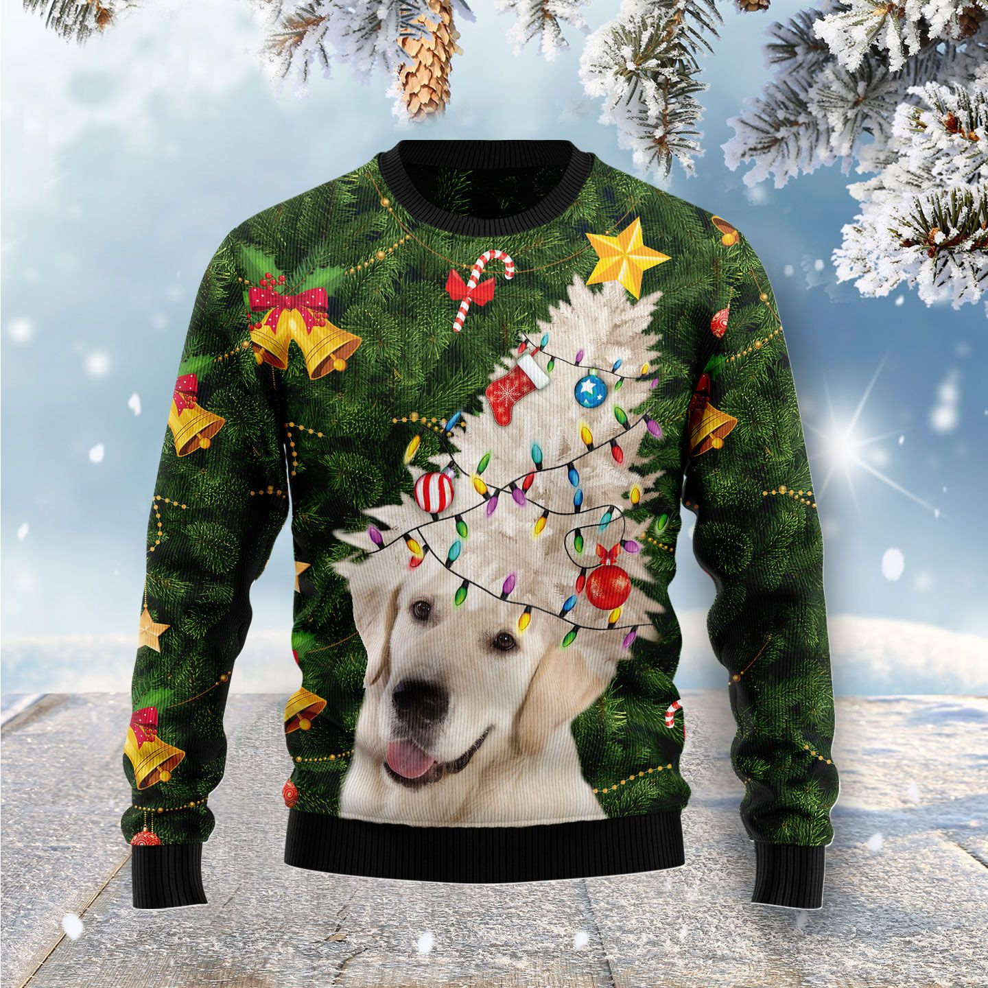 Labrador Retriever Noel Tree Ugly Christmas Sweater Ugly Sweater For Men Women