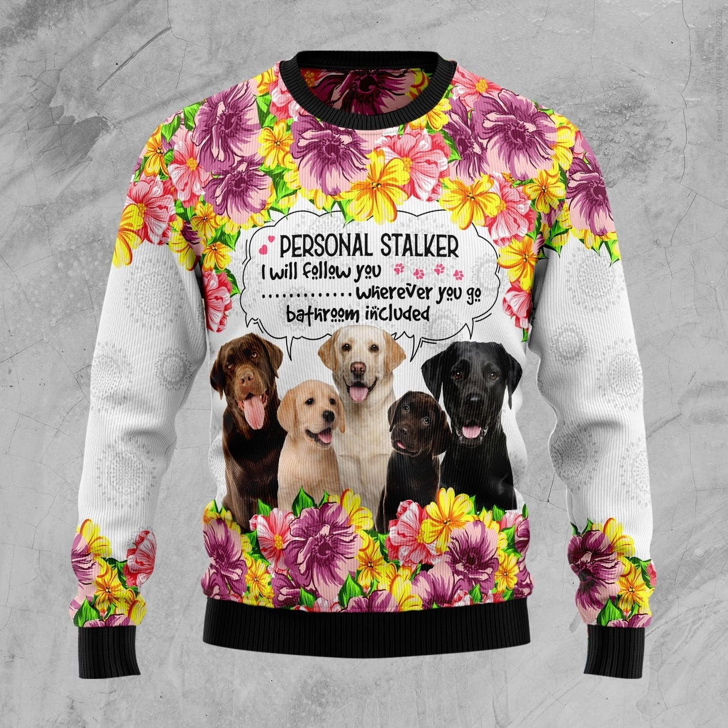 Labrador Retriever Personal Stalker Ugly Christmas Sweater Ugly Sweater For Men Women