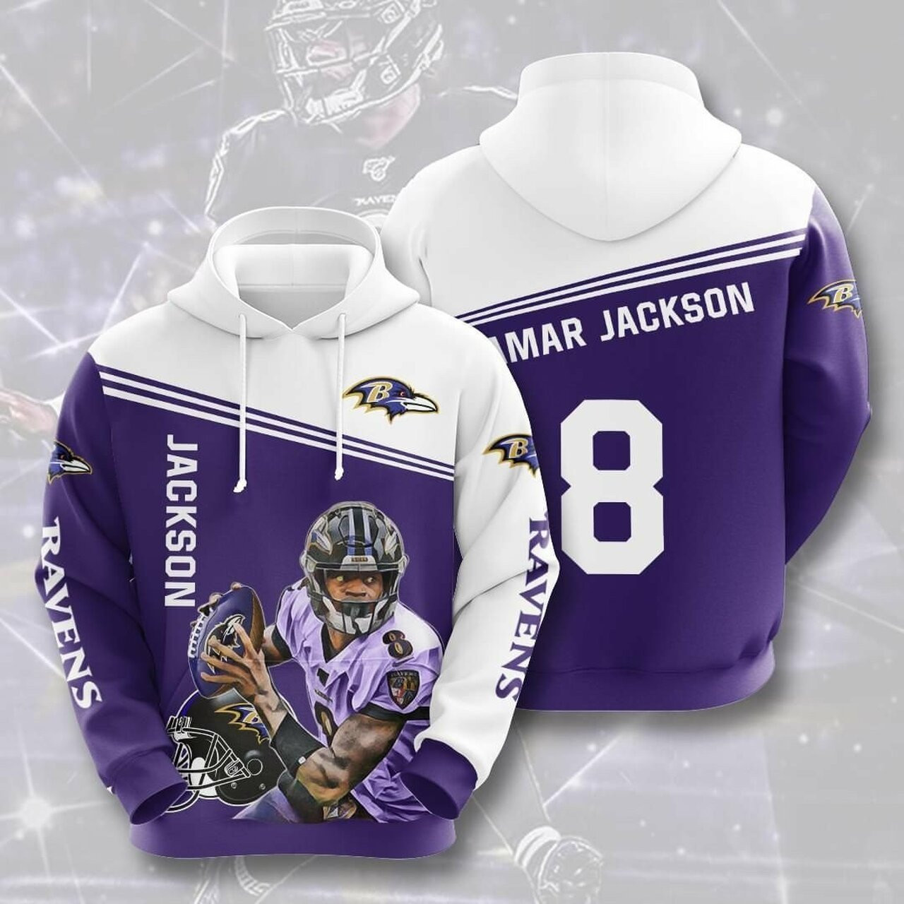 Lamar Jackson Baltimore Ravens 3d All Over Print Hoodie