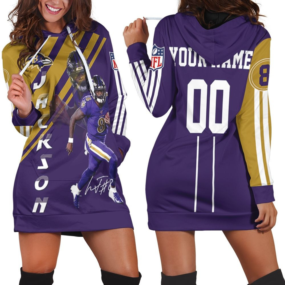 Lamar Jackson Baltimore Ravens 3d Hoodie Dress Sweater Dress Sweatshirt Dress