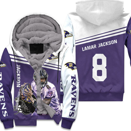 Lamar Jackson Baltimore Ravens 8 Legend 3D Fleece Hoodie