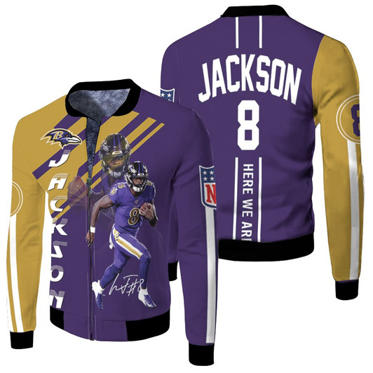 Lamar Jackson Baltimore Ravens Fleece Bomber Jacket