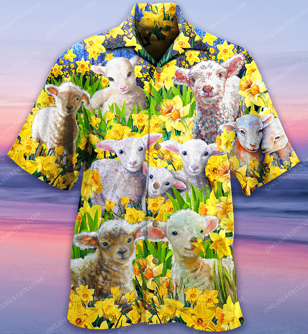 Lamb And Flowers Love Animals Limited Edition - Hawaiian Shirt - Hawaiian Shirt For Men