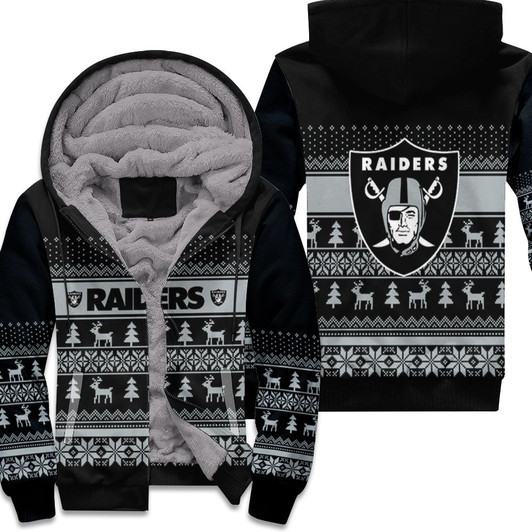 Las Vegas Raiders Christmas 3D Fleece Hoodie