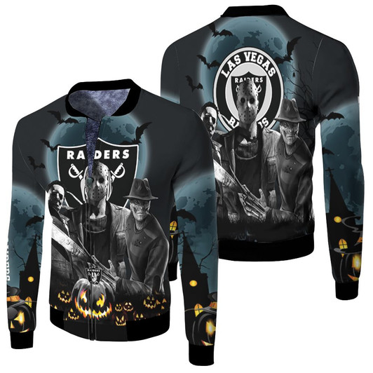 Las Vegas Raiders Halloween Horror Fleece Bomber Jacket