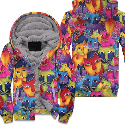 Laurel Burch Cat Painting 3D Fleece Hoodie