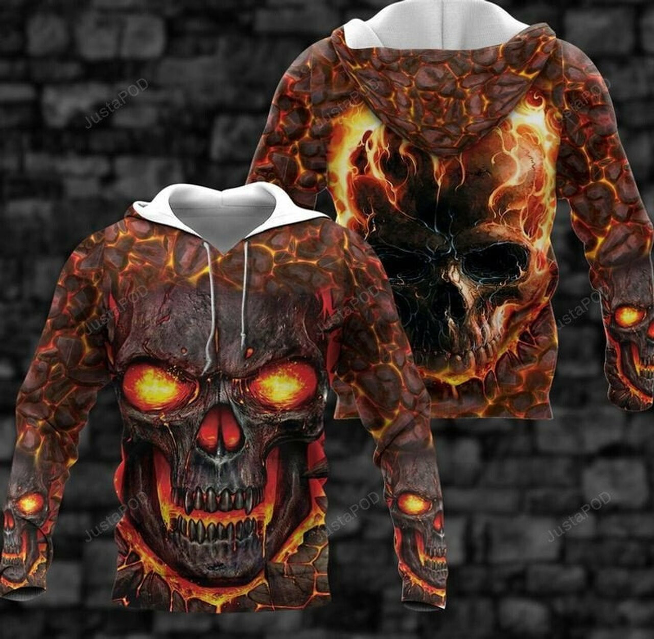 Lava Skull 3d All Over Print Hoodie