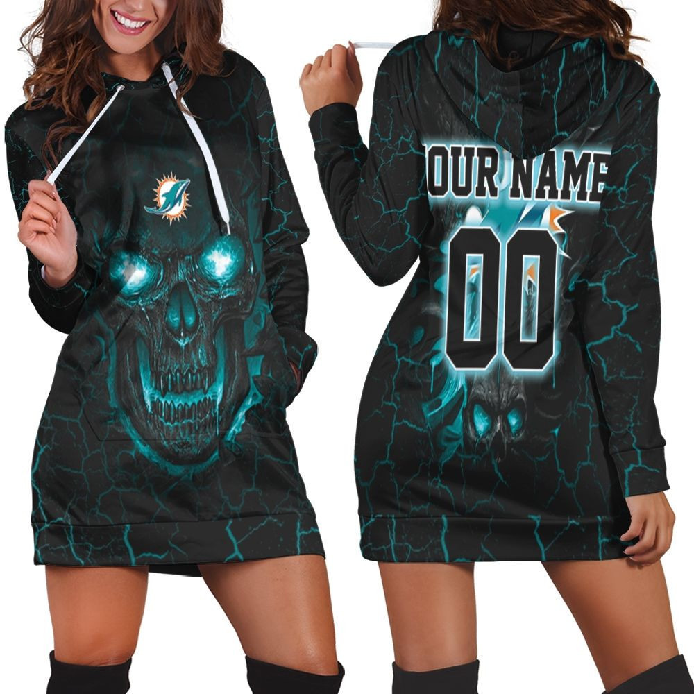 Lava Skull Dolphins 3d Hoodie Dress Sweater Dress Sweatshirt Dress