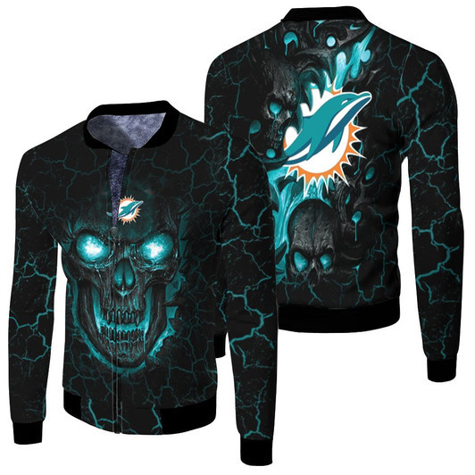 Lava Skull Dolphins Fleece Bomber Jacket