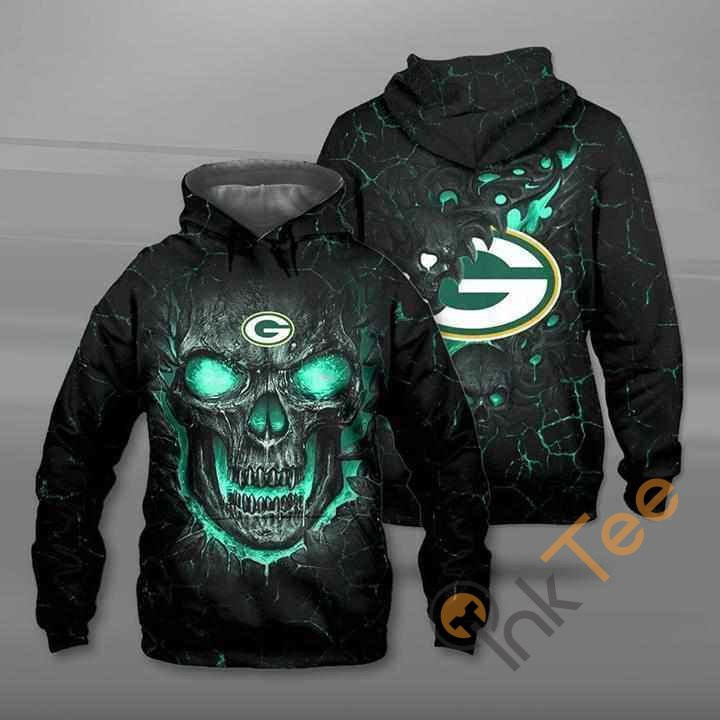 Lava Skull Green Bay Packers Hoodie 3d