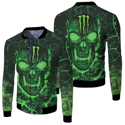 Lava Skull Monster Energy Fleece Bomber Jacket