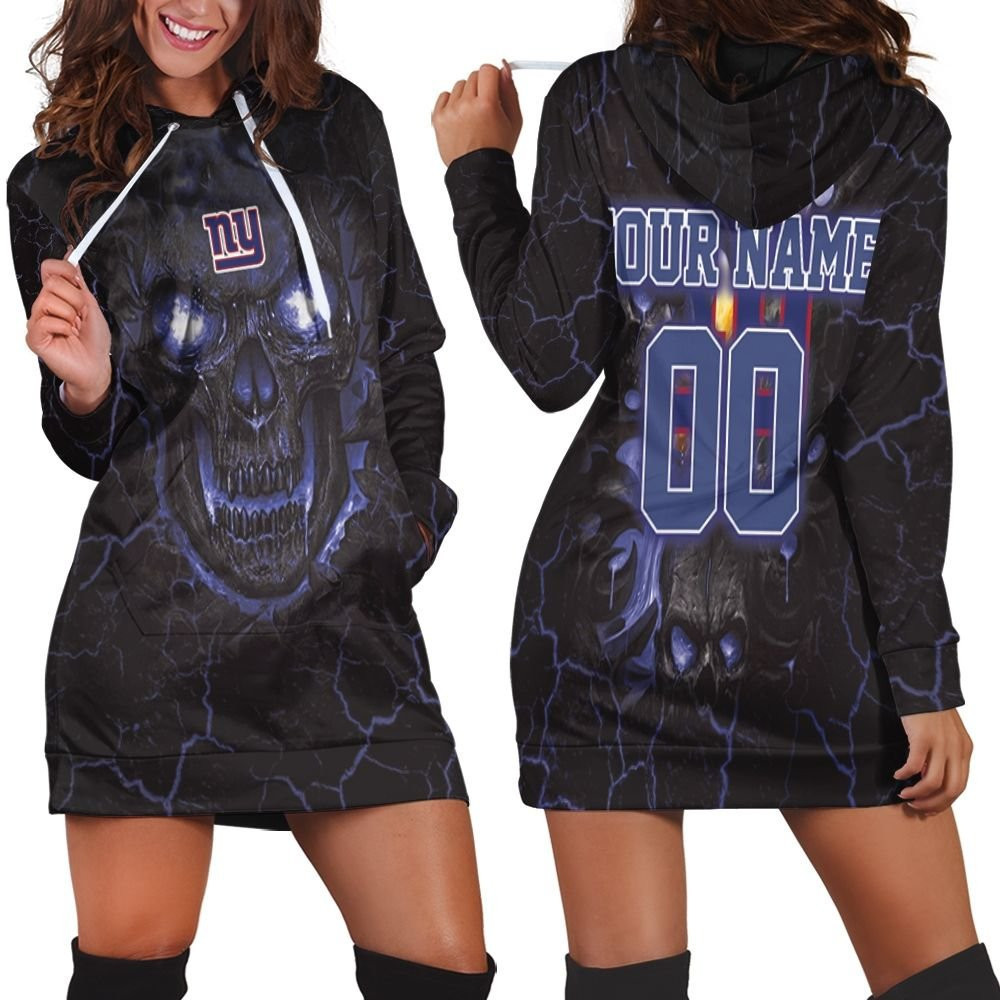 Lava Skull New York Giants 3d Hoodie Dress Sweater Dress Sweatshirt Dress