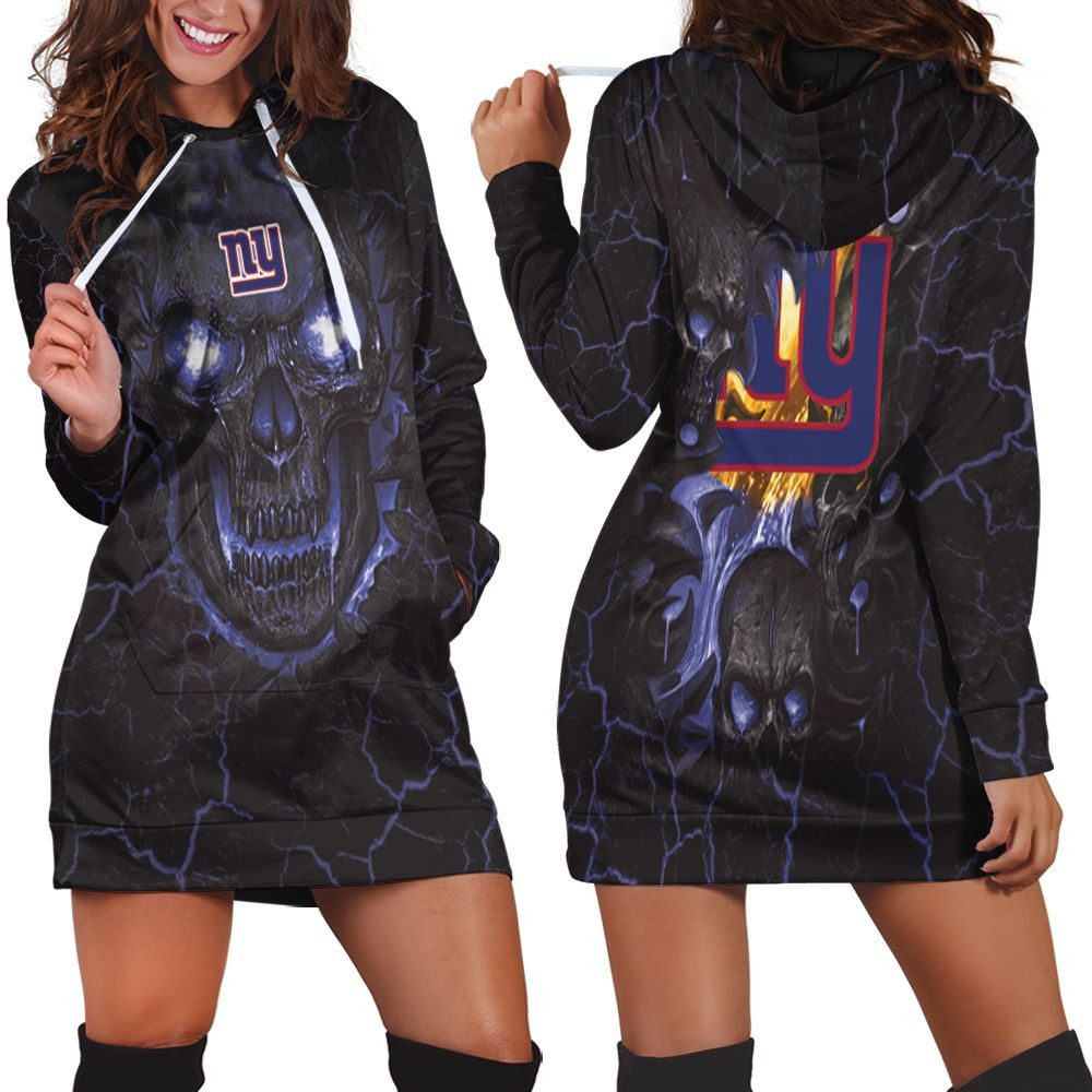 Lava Skull New York Giants 3d Hoodie Dress Sweater Dress Sweatshirt Dress