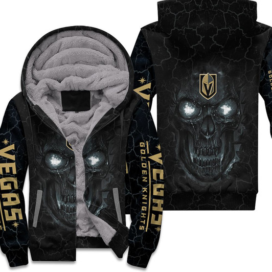 Lava Skull Vegas Golden Knights 3D Fleece Hoodie