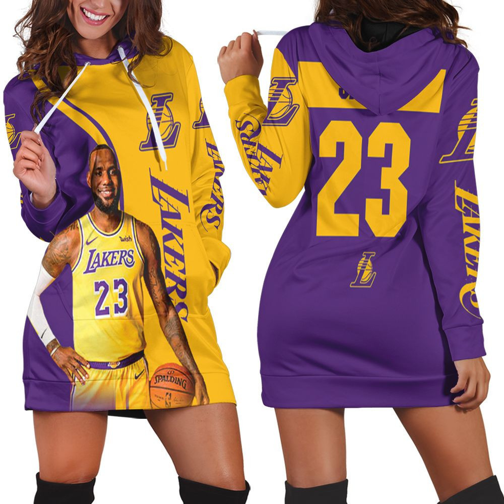 Lebron James 23 Los Angeles Lakers Nba Western Conference Hoodie Dress Sweater Dress Sweatshirt Dress