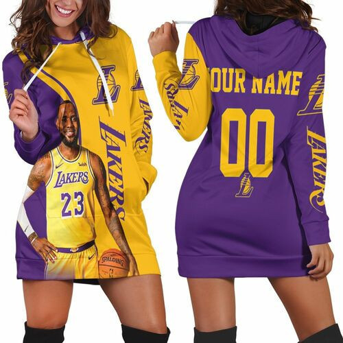 Lebron James 23 Los Angeles Lakers Nba Western Conference Personalized Hoodie Dress Sweater Dress Sweatshirt Dress