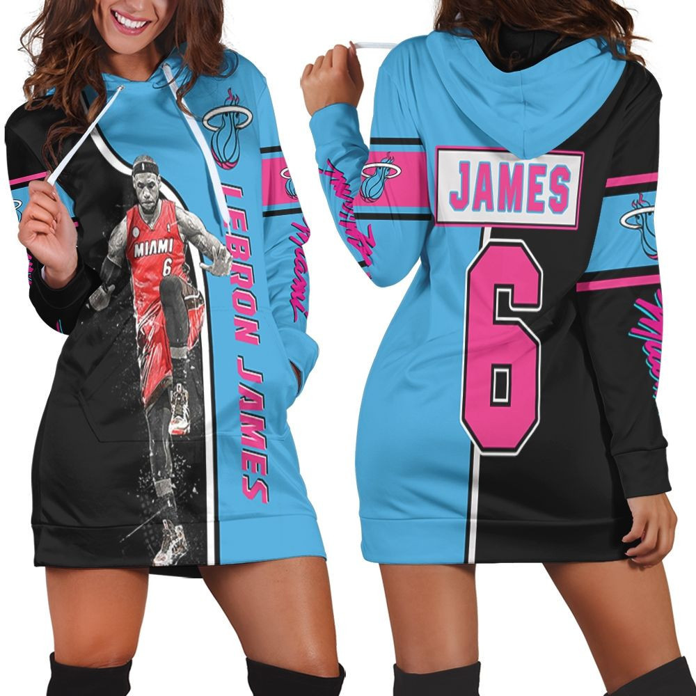 Lebron James 6 Miami Heat Legend Warm Up For Fan Hoodie Dress Sweater Dress Sweatshirt Dress