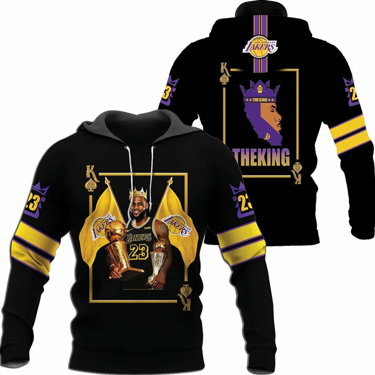 Lebron James Champion Trophy 3d All Over Print Hoodie