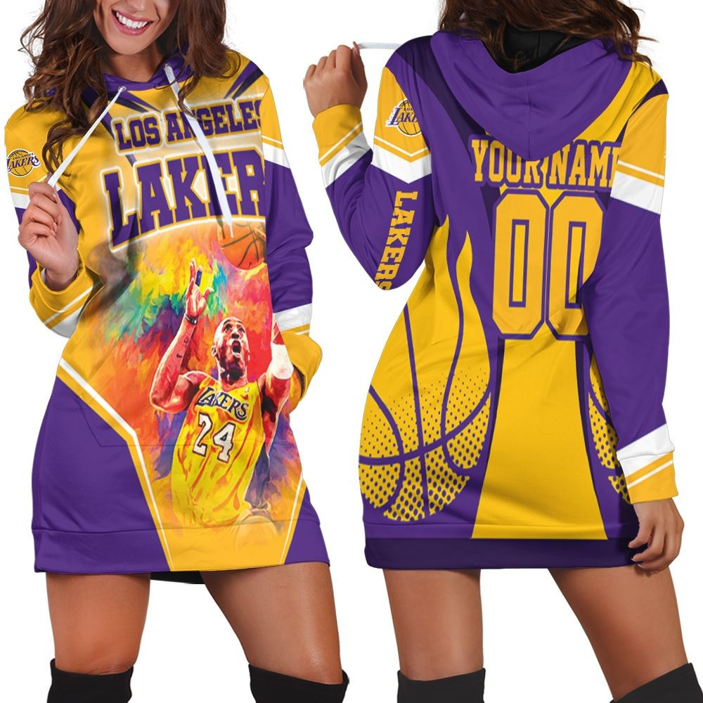 Legend Kobe Bryant 24 Los Angeles Lakers Western Conference Personalized Hoodie Dress Sweater Dress Sweatshirt Dress