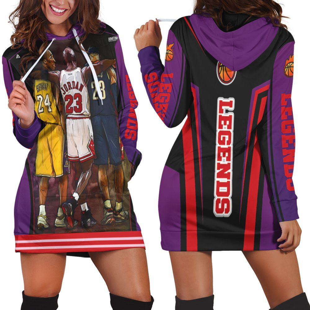 Legend Of Nba Michael Jordan Kobe Bryant Lebron James Hoodie Dress Sweater Dress Sweatshirt Dress