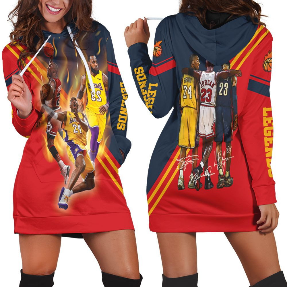 Legend Of Nba Signatures Hoodie Dress Sweater Dress Sweatshirt Dress