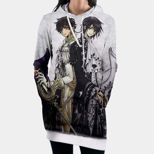 Lelouch Suzaku Hooded Dress Code Geass 3d Hoodie Dress Sweater Dress Sweatshirt Dress Hoodie