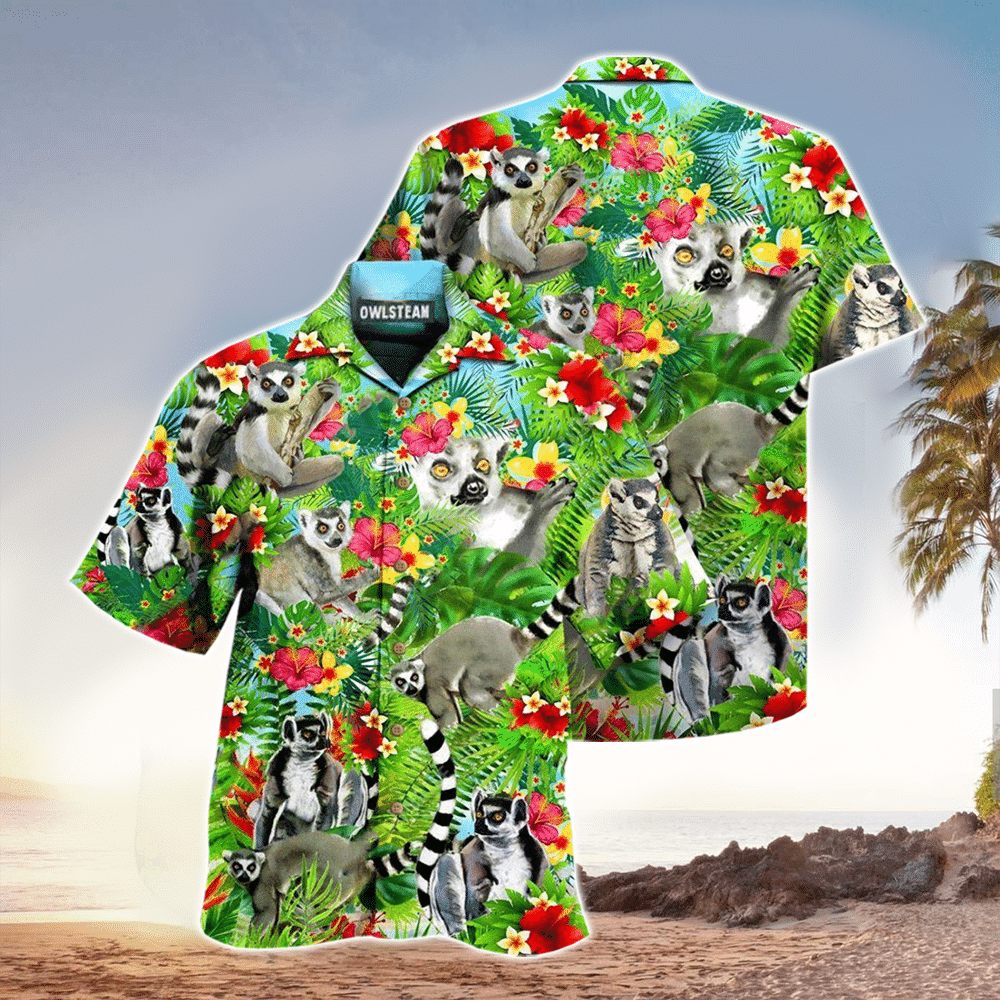 Lemur Apparel Lemur Hawaiian Button Up Shirt for Men and Women