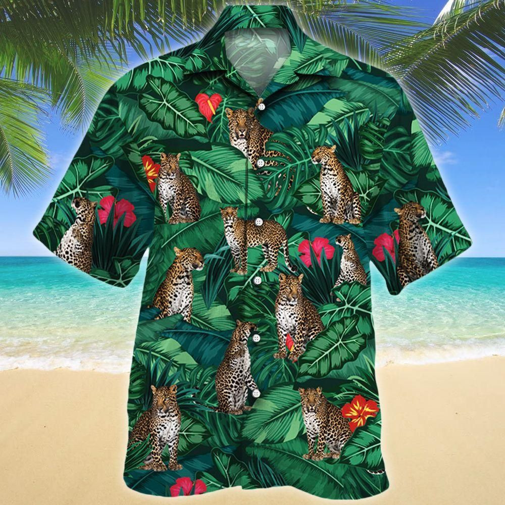 Leopard Lovers Aloha Hawaiian Shirt Colorful Short Sleeve Summer Beach Casual Shirt For Men And Women